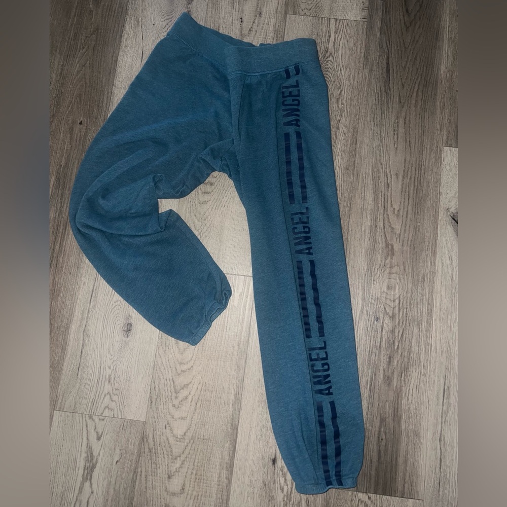 Victoria's Secret Teal Joggers with Navy Stripe M
